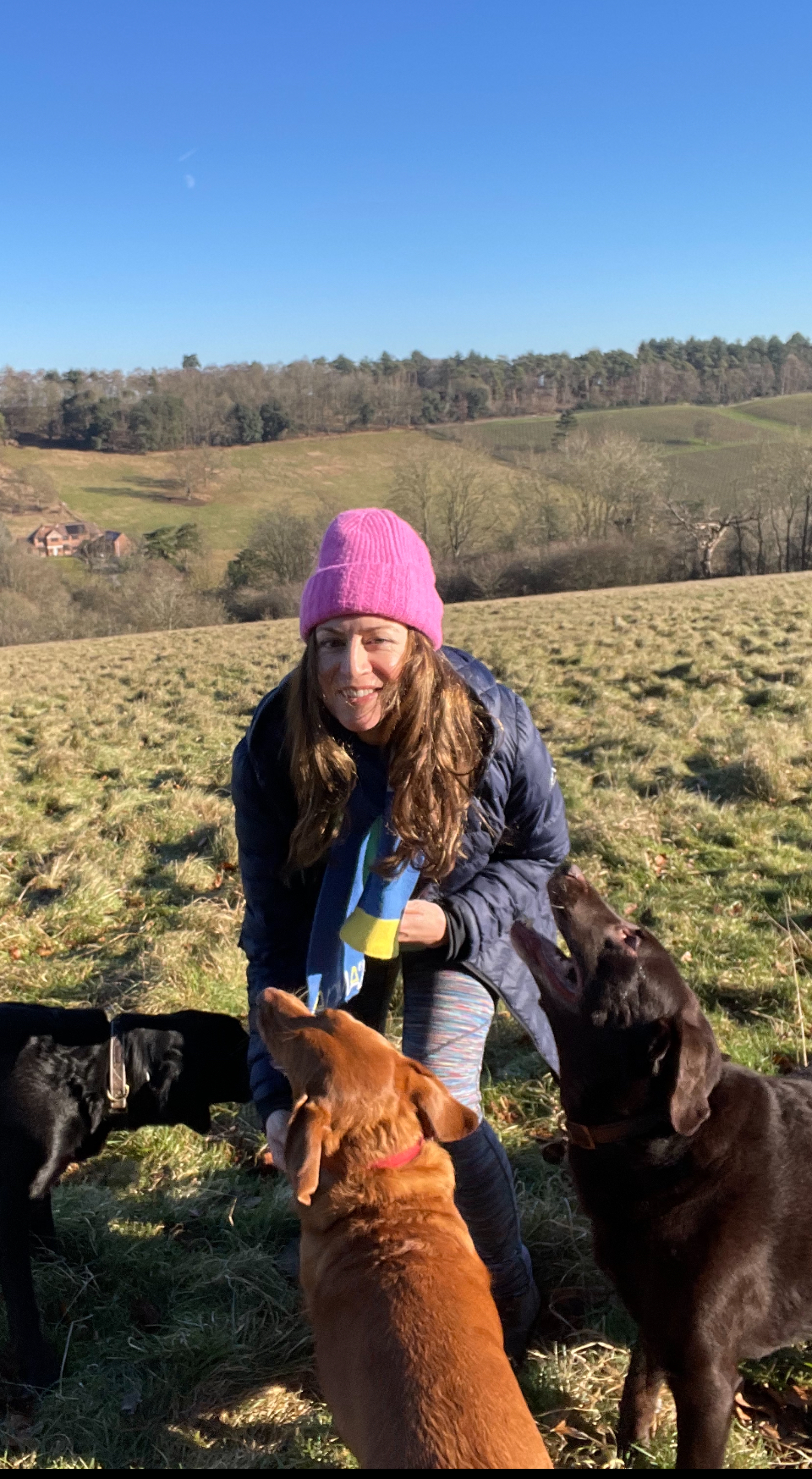 dog-walker Lucy Melzer with dogs